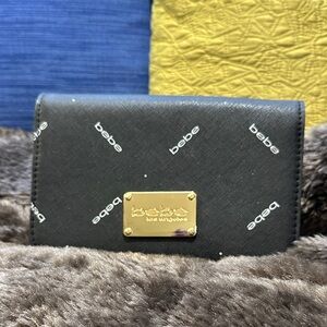 Bebe Elegant Black Bag with Gold Plate